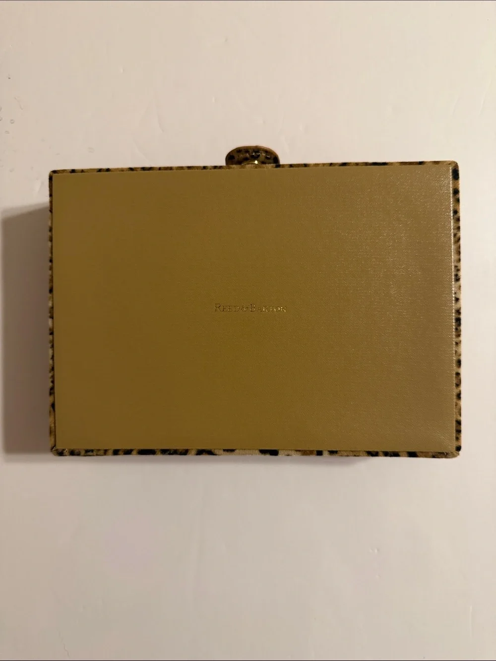 Reed & Barton Leopard Cheetah Print Ring Organizer - Beige Interior 7x5 NWOT